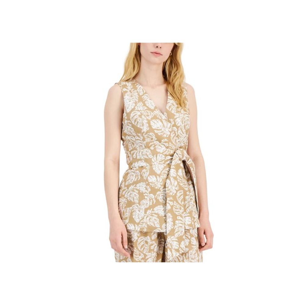 Alfani Sleeveless Tie Front Top